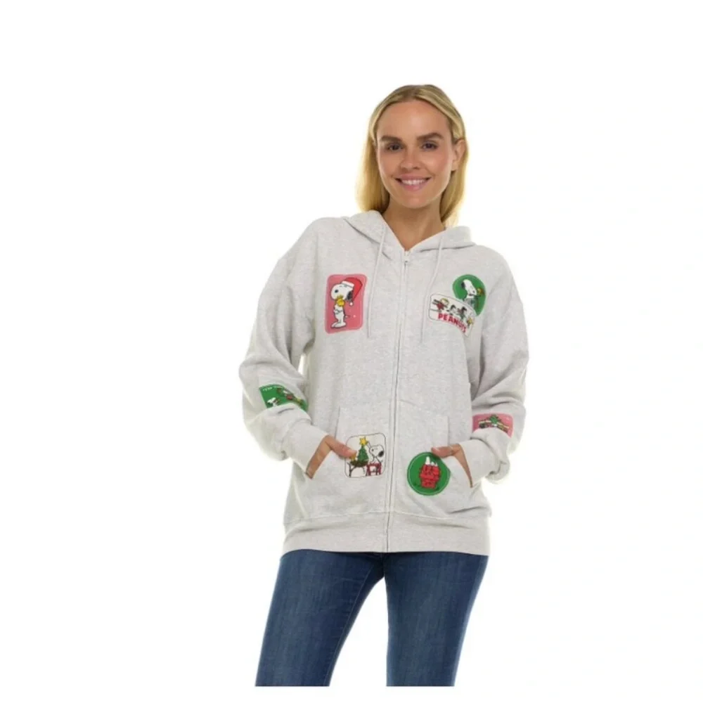 Peanuts Gray Hoodie with Snoopy and Friends - Picture 4 of 8